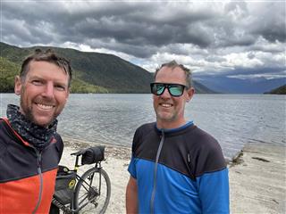 Photo of Tour Aotearoa 2024: rider Steve and Darrin Cornes, Control point 17