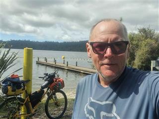 Photo of Tour Aotearoa 2024: rider Andrew Gush, 22 - Lake Lanthe