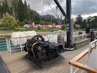 Photo of Tour Aotearoa 2023: rider Rich Truax, SS Earnslaw steamship arrives at Walter Peak Station!