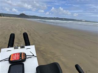 Photo of Tour Aotearoa 2023: rider Gary Seekup, Approaching Ahipara on 90 mile beach
