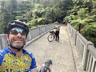 Photo of Tour Aotearoa 2023: rider Chris Ewers, Bridge to Nowhere