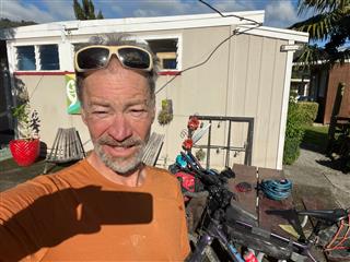 Photo of Tour Aotearoa 2023: rider Rich Truax, I’m not tired & destroyed from 10hrs of mud slogging & 4 hours of actual bike riding yesterday … I feel “fine” 🤔🤠